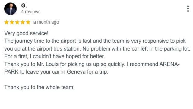 Arena Park - Google My Business review