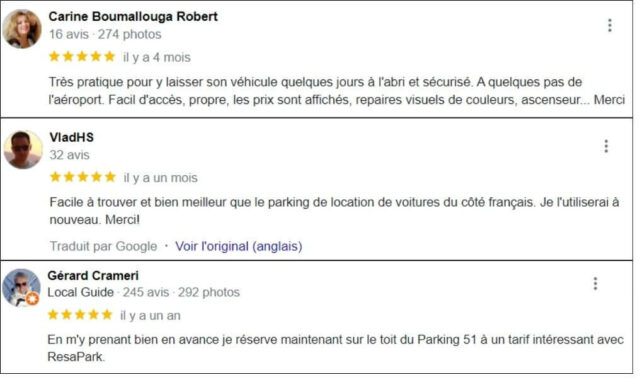 Parking p51 aéroport de Genève avis positifs